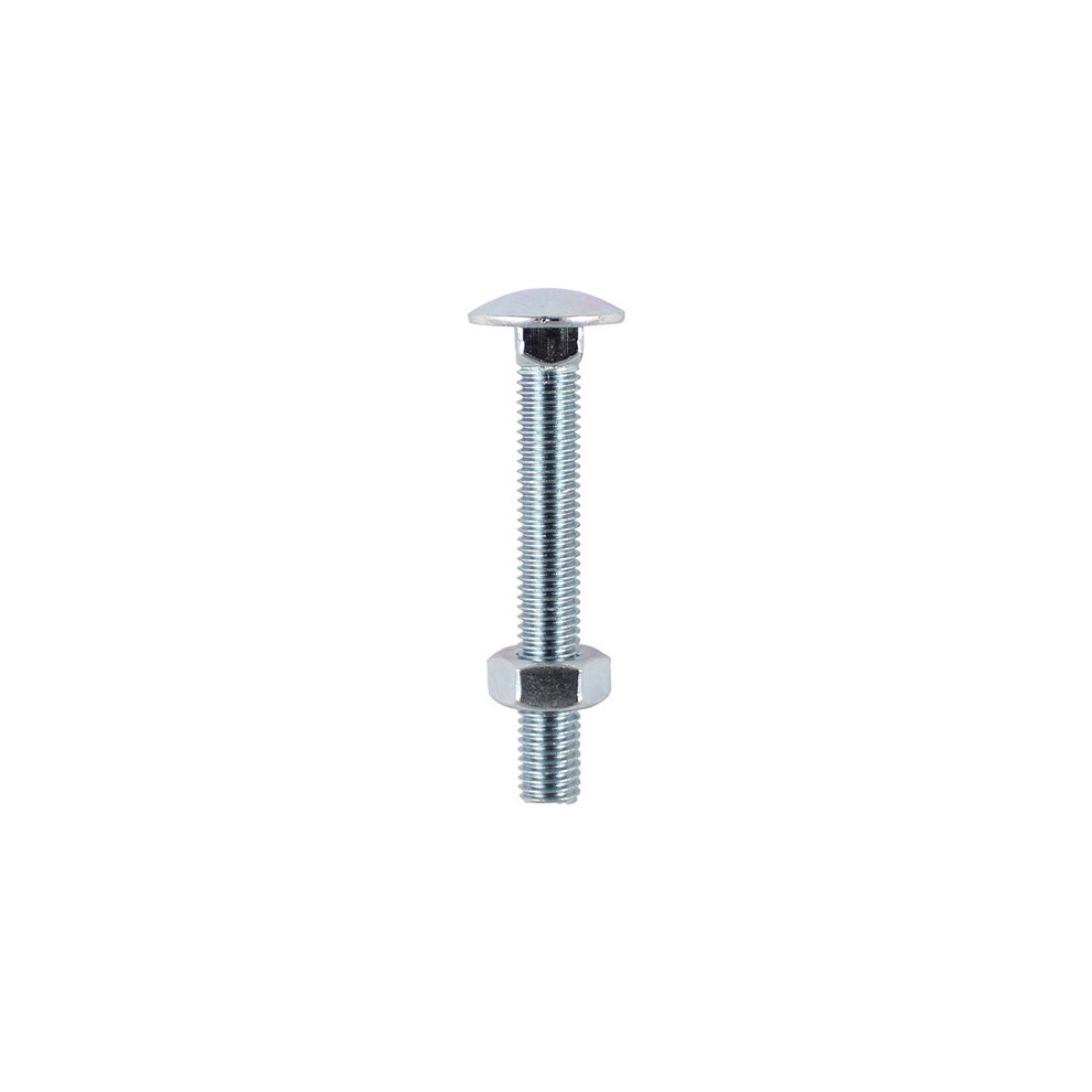 Timco Steel Dome Head Carriage Bolts with Hex Nuts (Silver) - M6 x 150mm (2 Pack Bag)