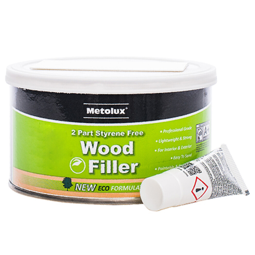 Metolux 2 Part Styrene Free Wood Filler Pine 275Ml Tin 5018567124003