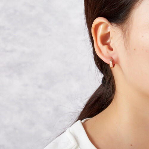 Philip Jones Jewellery Rose Gold Plated Huggie Earrings 2