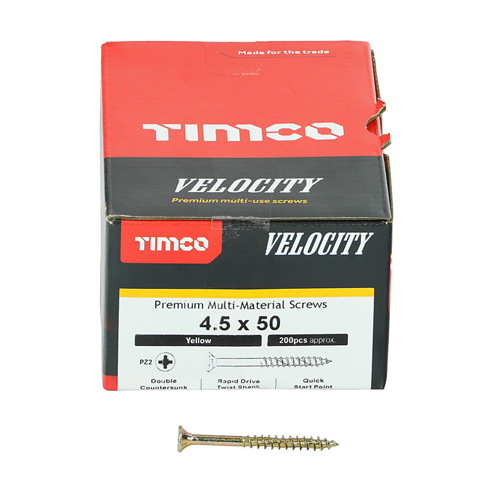Timco Multi-Purpose Countersunk Velocity Screw - 4.5 X 50 (200 Pack)