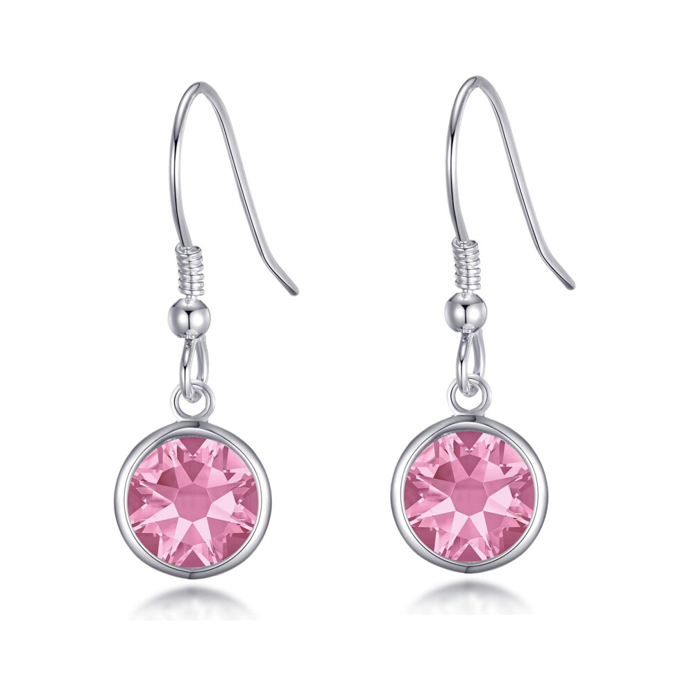 Philip Jones Jewellery Crystal Drop Earrings Created With Zircondia Crystals Pink