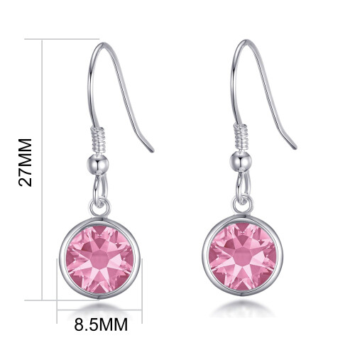 Philip Jones Jewellery Pink Crystal Drop Earrings Created with Zircondia Crystals 2