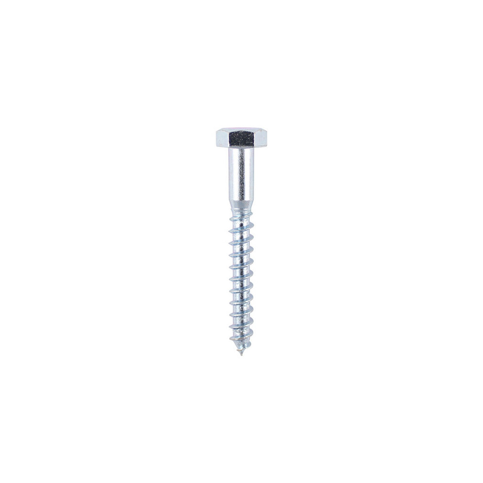 Timco Coach Screws Hex Head Silver - 8.0 x 50 (5 Pack)