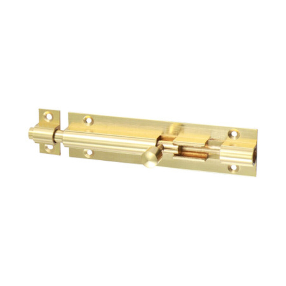 Timco Straight Barrel Bolt Polished Brass - 100 x 25mm (1 Pack Bag)