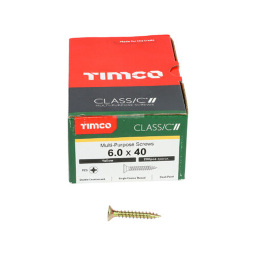 TIMco Timco Classic Multi-Purpose Double Countersunk Gold Woodscrews - 6.0 x 40