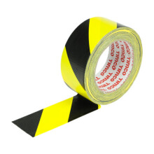 Timco Hazard Warning Cloth Tape Yellow and Black - 33m x 50mm (1 Pack Roll)