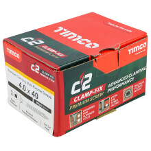 Timco C2 Clamp-Fix Multi-Purpose Premium Countersunk Gold Woodscrews - 4 x 40mm (200 Box)