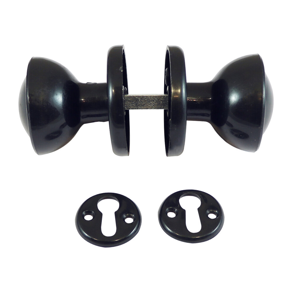 Taurus Plastic Rim / Mortice Knob Set 50Mm Epoxy Black (1 Pack) 5055893379073