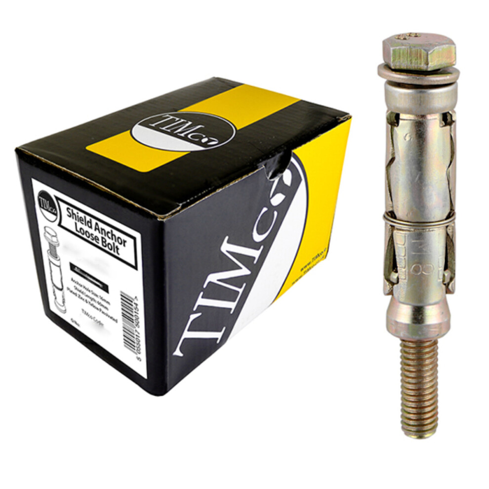 Timco Shield Anchors Loose Bolt - M12:25l (10 Pack) Gold