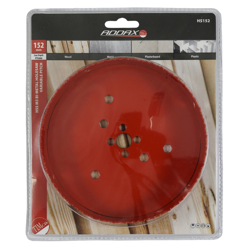 Addax Variable Pitch Hss M3 Bi-Metal Holesaw (152Mm) 5055017543816