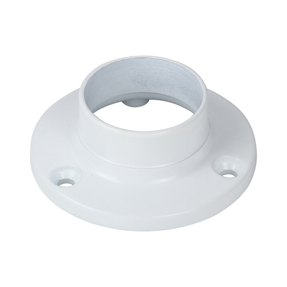 Timco End Socket For Round Tube White - 25Mm (2 Pack Bag)