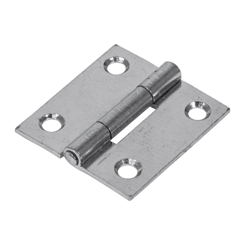 Timco Steel 1838 Pattern Fixed Pin Butt Hinge - 38 X 34 X 1.2Mm (Bright Zinc) (2 Pack)