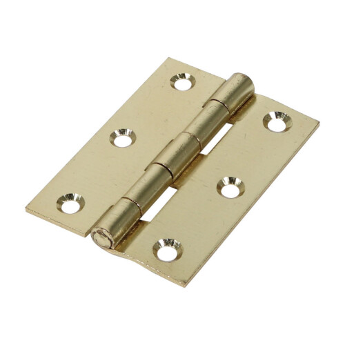 TIMco Timco Steel 1838 Pattern Fixed Pin Butt Hinge - 63 x 44 x 1.5mm (Electro Brass) (2 Pack)