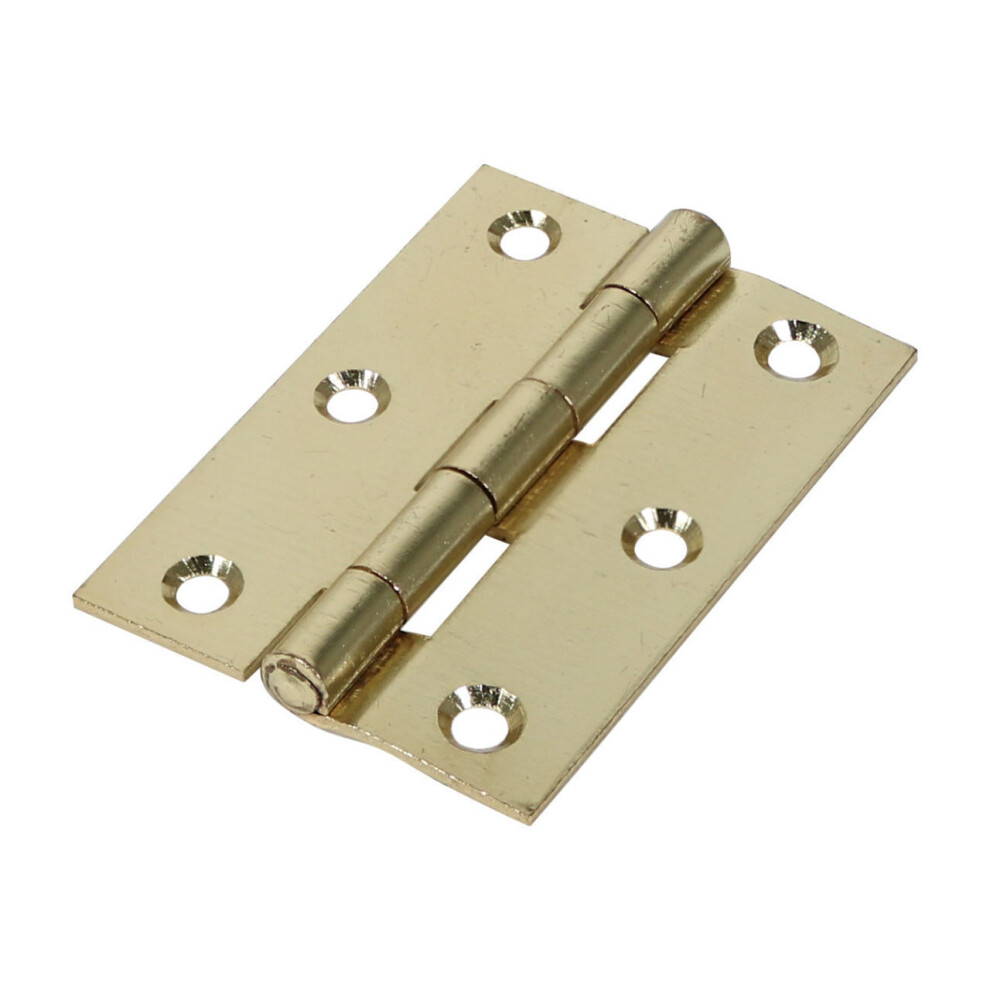 Timco Steel 1838 Pattern Fixed Pin Butt Hinge - 63 x 44 x 1.5mm (Electro Brass) (2 Pack)