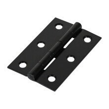 Timco Steel 1838 Pattern Fixed Pin Butt Hinge - 75 x 50 x 1.5mm (Black) (2 Pack)
