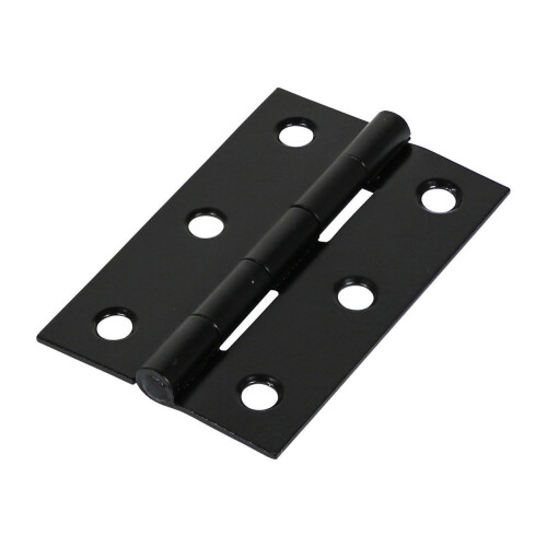 TIMco Timco Steel 1838 Pattern Fixed Pin Butt Hinge - 75 x 50 x 1.5mm (Black) (2 Pack)