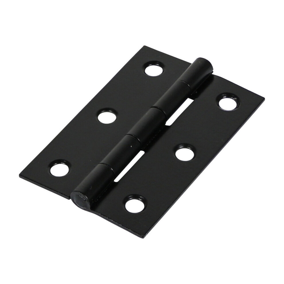 Timco Steel 1838 Pattern Fixed Pin Butt Hinge - 75 X 50 X 1.5mm (Black) (2 Pack)