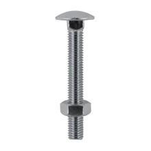 Timco Stainless Steel Dome Head Carriage Bolts & Hex Nuts (Silver) - M10 x 130mm (2 Pack Bag)