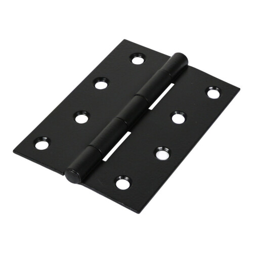 TIMco Timco Steel 1838 Pattern Fixed Pin Butt Hinge - 100 x 70 x 1.7mm (Black) (2 Pack)