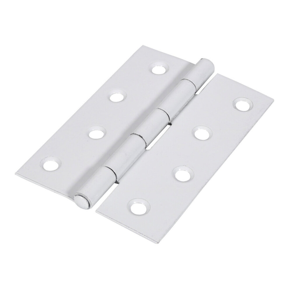 Timco Steel 1838 Pattern Fixed Pin Butt Hinge - 100 x 70 x 1.7mm (White) (2 Pack)