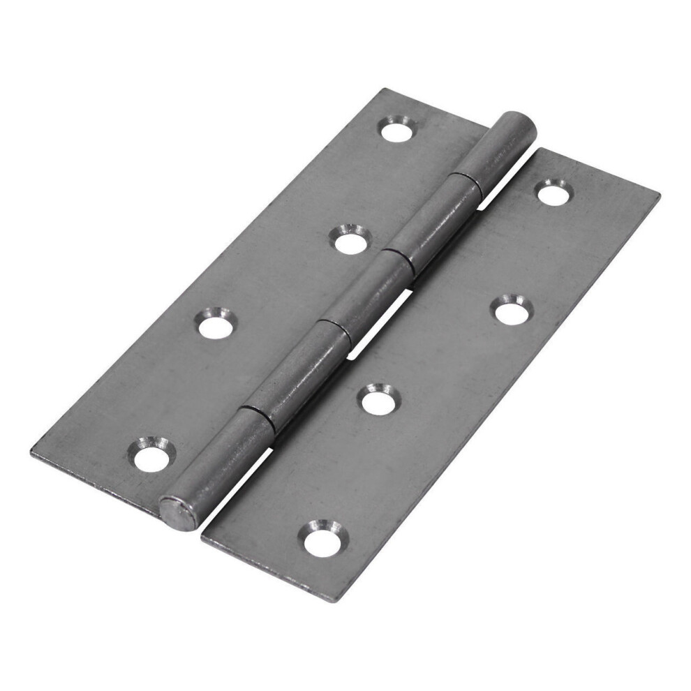 Timco Steel Narrow Pattern Uncranked Fixed Pin Butt Hinge - 127 x 65 x 1.7mm (Self Coloured) (2 Pack)