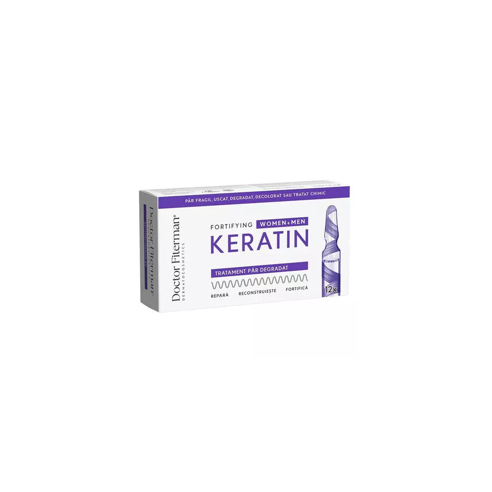 Fiterman Treatment For Brittifying Keratin Hair, 12 Ampoules X 10 Ml,