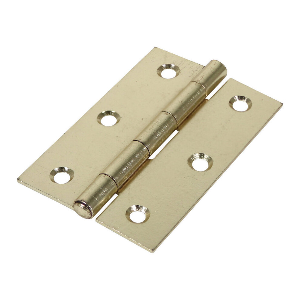 Timco Steel 1838 Pattern Fixed Pin Butt Hinge - 90 x 60 x 1.7mm (Electro Brass) (2 Pack)