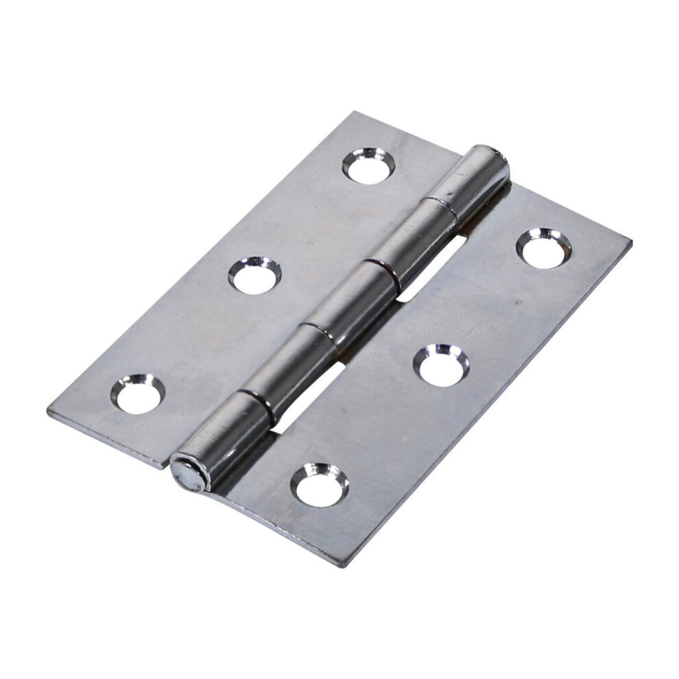 Timco Steel 1838 Pattern Fixed Pin Butt Hinge - 75 x 50 x 1.5mm (Polished Chrome) (2 Pack)