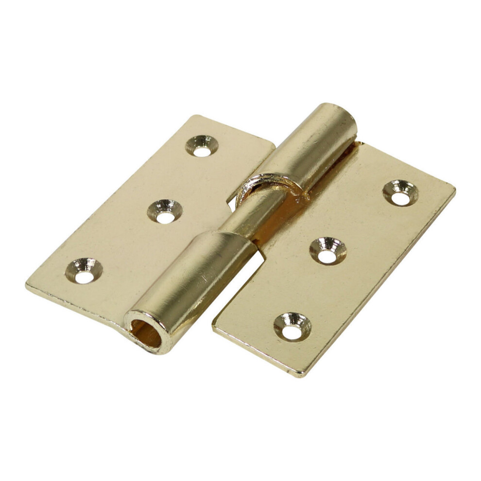 Timco Steel 466 Pattern Left Hand Rising Butt Hinge - 75 X 72 X 2.5Mm (Electro Brass) (2 Pack)