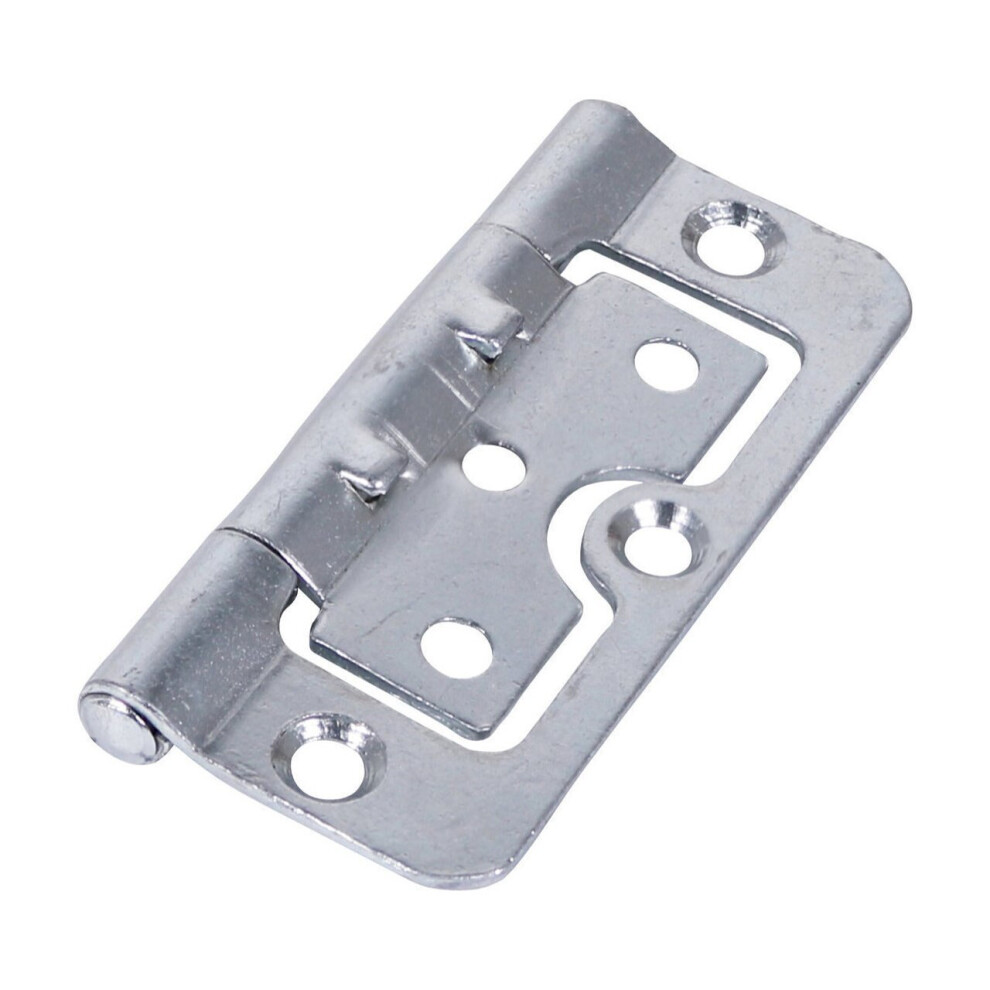 Timco Steel 104 Pattern Radius Corner Fixed Pin Hurlinge Hinge - 75 x 55 x 1.5mm (Bright Zinc) (2 Pack)