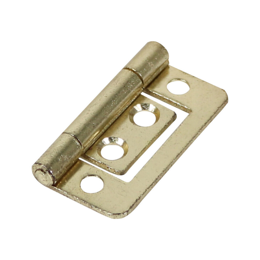 Timco Steel 105 Pattern Radius Corner Flush Hinge - 38 x 28 x 1.2mm (Electro Brass) (2 Pack)