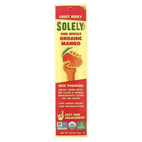 Solely, Fruit Jerky, Organic Mango, 0.8 oz (23 g)