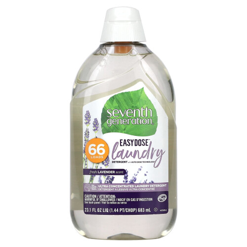 Seventh Generation, Easydose, Υπερκonzentρί Laundry Σουπλέμεντ, Φρέσκο Λαβάντα, 66 Loads, 23.1 fl oz (683 ml)
