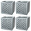 4x Square Lazio Planter 32cm Plastic Pot Lattice Effect Slate Grey 1