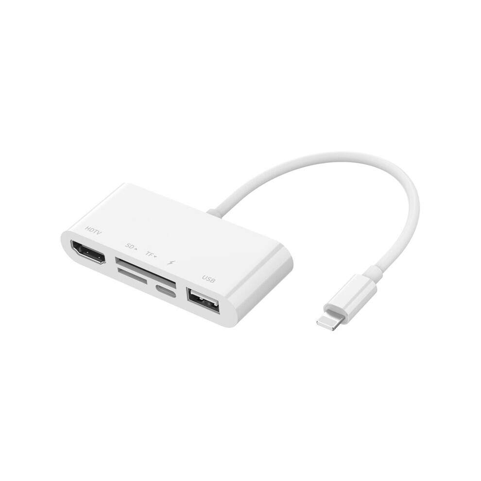 5 in 1 Lightnning to HDMI USB Converter 1080P HDTV Adapter SD TF Card Reader for iPhone iPads
