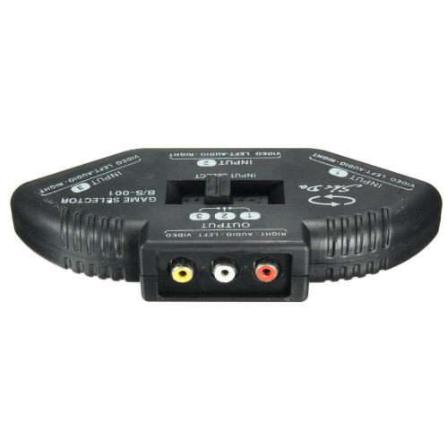 3 Way Audio Video AV RCA Switch Box Composite Selector Splitter With FT Cables 1