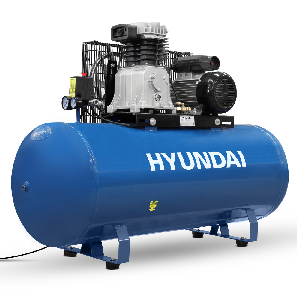 Hyundai 11cfm Electric Belt Drive Air Compressor (Oil Lubricated) - 200 Litre