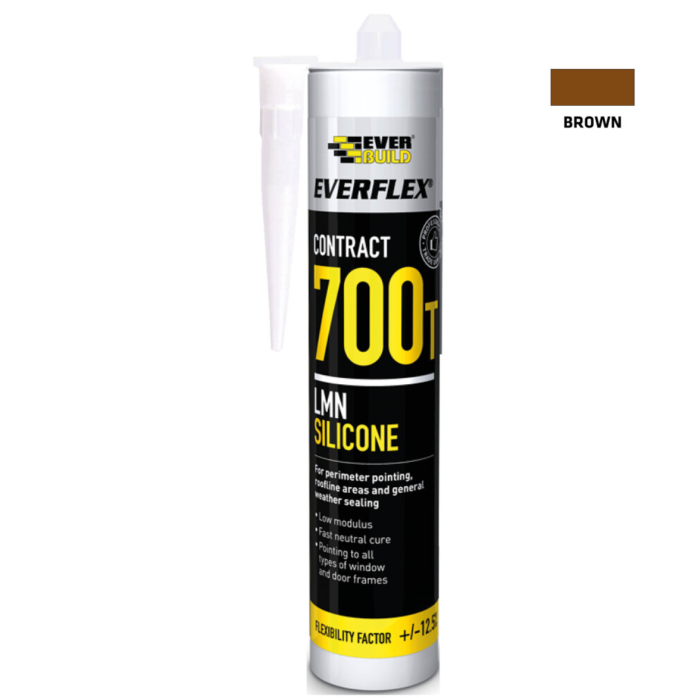 Everbuild Everflex Contract 700T LMN Silicone Sealant - Brown (300ml)