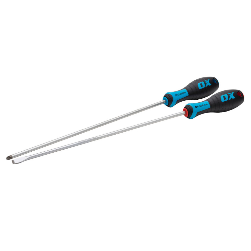 OX Tools Pro 300mm Long Magnetic Tip Screwdriver Set (2 Piece)