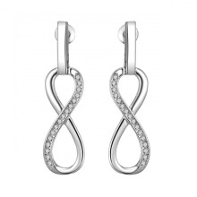 Silver Plated Infinity Drop Earrings Created with Zircondia Crystals