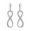 Philip Jones Jewellery Silver Plated Infinity Drop Earrings Created with Zircondia Crystals 2