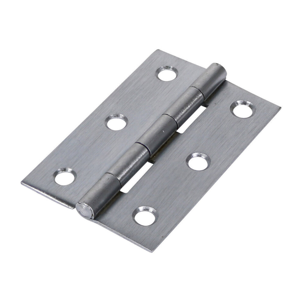 Timco Steel 1838 Pattern Fixed Pin Butt Hinge - 75 x 50 x 1.5mm (Satin Chrome) (2 Pack)