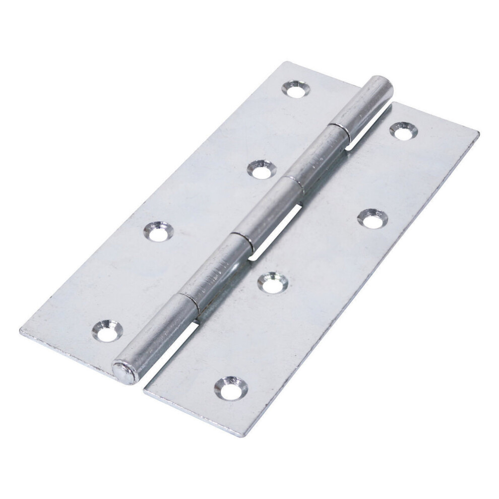 Timco Steel Narrow Pattern Uncranked Fixed Pin Butt Hinge - 150 X 75 X 2Mm (Bright Zinc) (2 Pack)