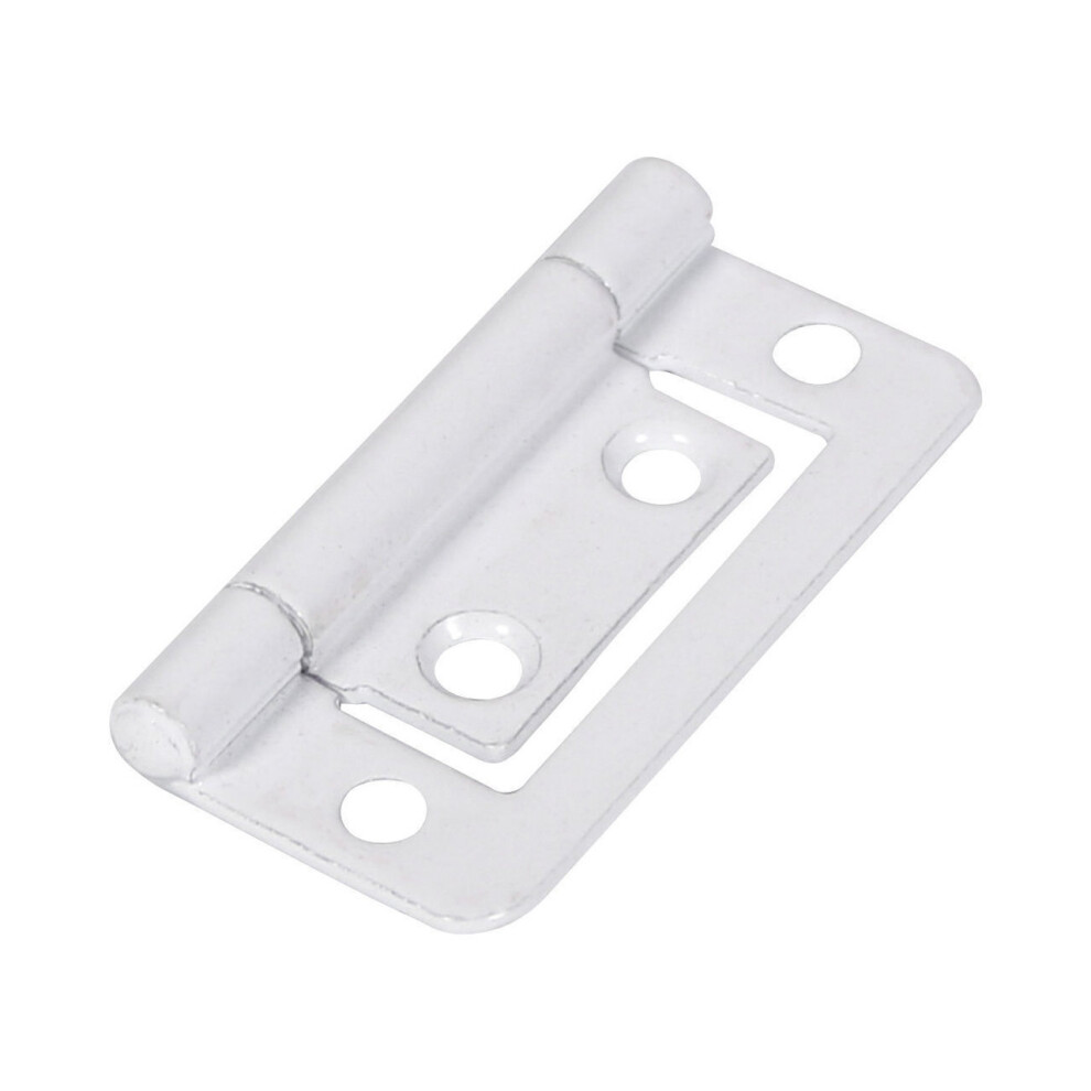 Timco Steel 105 Pattern Radius Corner Flush Hinge - 50 x 38.5 x 1.2mm (White) (2 Pack)