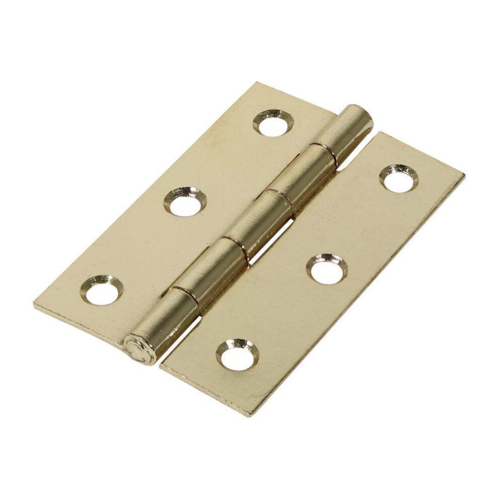 Timco Steel 1838 Pattern Fixed Pin Butt Hinge - 75 x 50 x 1.5mm (Electro Brass) (2 Pack)