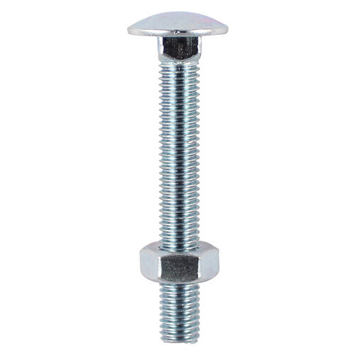 TIMco Timco Steel Dome Head Carriage Bolts with Hex Nuts (Silver) - M16 x 100mm (10 Pack Box)