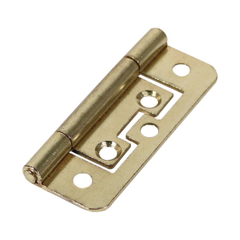 Timco Steel 105 Pattern Radius Corner Flush Hinge - 63 x 37 x 1.2mm (Electro Brass) (2 Pack)