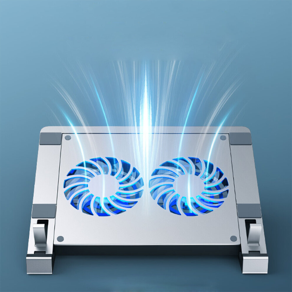 Aluminum Alloy Adjustable Laptop Stand Cooling Pads With 2 Cooling Fans,5 Gear Adjustable Height 6906143638268