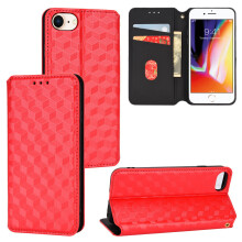 (Red) Case for iPhone 8/7/SE 2020 Card Holder Flap Functional PU Leather Flip Wallet Cover Compatible with iPhone 8/7/SE 2020 Case