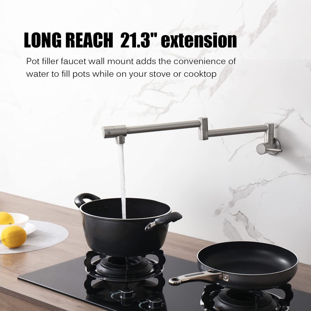 Brass Pot Filler Faucet Wall-Mounted Kitchen Faucet Single Cold